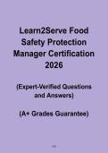 Learn2Serve Food Safety Protection Manager 2026 &vert; Certification Prep