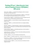 Psychology 101 Exam 1 - Indiana University &vert; Latest study set &vert; Questions & Answers &vert; 2026 Updates &vert; 100&percnt; correct