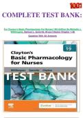 COMPLETE TEST BANK&colon;   For Clayton&rsquo;s Basic Pharmacology For Nurses 19th Edition By Michelle J&period; Willihnganz&comma; Samuel L&period; Gurevitz&comma; Bruce Clayton Chapter 1-48  Question With All Answers