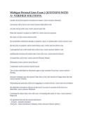 Michigan Personal Lines Exam &vert;&vert; QUESTIONS WITH A&plus; VERIFIED SOLUTIONS&period;