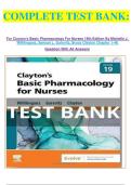 COMPLETE TEST BANK&colon;   For Clayton&rsquo;s Basic Pharmacology For Nurses 19th Edition By Michelle J&period; Willihnganz&comma; Samuel L&period; Gurevitz&comma; Bruce Clayton Chapter 1-48  Question With All Answers