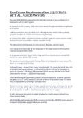 Texas Personal Lines Insurance Exam &vert;&vert; QUESTIONS WITH ALL PASSED ANSWERS&period;