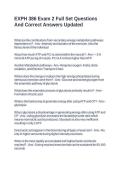 EXPH 386 Exam 2 Full Set Questions And Correct Answers Updated