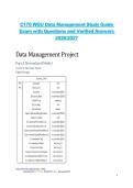 C170 Data Management Applications Exam Study Guide &ndash; Western Governors University &lpar;WGU&rpar; 2026&sol;2027 with Questions and Verified Answers