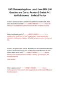 VATI Pharmacology Exam Latest Exam 2026 &vert; All Questions and Correct Answers &vert; Graded A&plus; &vert; Verified Answers &vert; Updated Version