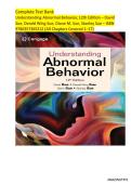 Complete Test Bank Understanding Abnormal Behavior&comma; 12th Edition &ndash; David Sue&comma; Derald Wing Sue&comma; Diane M&period; Sue&comma; Stanley Sue &ndash; ISBN 9780357365212 &lpar;All Chapters Covered 1&ndash;17&rpar; A&plus; GRADE 