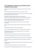 NCCT Phlebotomy Certification &vert;&vert; QUESTIONS WITH COMPLETE SOLUTIONS&period;