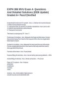 EXPH 386 WVU Exam 4- Questions And Detailed Solutions &vert;2026 Update&vert; Graded A&plus; Pass&excl;&excl;&vert;Verified