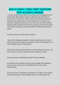 NUR 211 EXAM 1 CHEAT SHEET QUESTIONS WITH ACCURATE ANSWERS