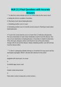 NUR 211 Final Questions with Accurate Answers