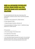 NURS 534 ADVANCED PHYSIOLOGY ACTUAL EXAM PAPER 2026 FULL QUESTION BANK WITH ACCURATE SOLUTIONS