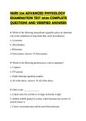 NURS 534 ADVANCED PHYSIOLOGY EXAMINATION TEST 2026 COMPLETE QUESTIONS AND VERIFIED ANSWERS