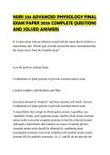 NURS 534 ADVANCED PHYSIOLOGY FINAL EXAM PAPER 2026 COMPLETE QUESTIONS AND SOLVED ANSWERS