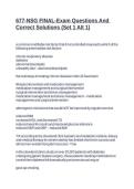 677-NSG FINAL-Exam Questions And Correct Solutions &lpar;Set 1 Alt 1&rpar;