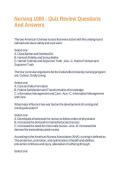 Nursing 1000 - Quiz Review Questions And Answers