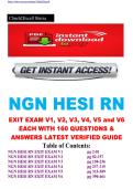 NGN HESI RN EXIT EXAM 2026&sol;2027 V1&comma; V2&comma; V3&comma; V4&comma; V5 and V6 EACH WITH 160 QUESTIONS & ANSWERS LATEST VERIFIED GUIDE