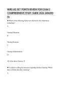 NURS 612 KEY POINTS REVIEW FOR EXAM 2 COMPREHENSIVE STUDY GUIDE 2026 GRADED A&plus;