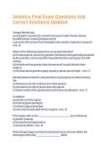 Genetics Final Exam Questions And Correct Solutions&vert; Updated
