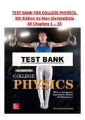 TEST BANK For College Physics 5th Edition Alan Giambattista &vert; Chapters 1&ndash;30 Complete &vert; Verified Questions & Correct Answers