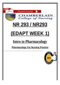 NR 293 EDAPT Week 1 Intro to Pharmacology  &vert; Chamberlain Nursing