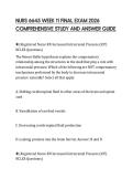 NURS 6645 WEEK 11 FINAL EXAM 2026 COMPREHENSIVE STUDY AND ANSWER GUIDE