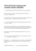 PSYC 2070 Exam 3 Quizzes with complete solution 2025&sol;2026