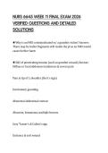 NURS 6645 WEEK 11 FINAL EXAM 2026 VERIFIED QUESTIONS AND DETAILED SOLUTIONS