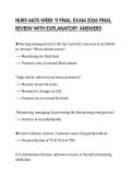 NURS 6675 WEEK 11 FINAL EXAM 2026 FINAL REVIEW WITH EXPLANATORY ANSWERS