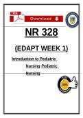 NR 328 EDAPT Week 1 &vert; Pediatric Nursing Introduction &vert; Chamberlain