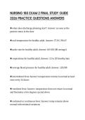 NURSING 185 EXAM 2 FINAL STUDY GUIDE 2026 PRACTICE QUESTIONS ANSWERS