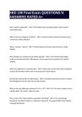 HED 109 Final Exam QUESTIONS N ANSWERS RATED A&plus; 