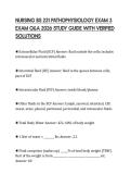 NURSING BS 231 PATHOPHYSIOLOGY EXAM 3 EXAM Q&A 2026 STUDY GUIDE WITH VERIFIED SOLUTIONS