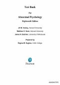 Test Bank for Abnormal Psychology 18th Edition by Jill M&period; Hooley &ndash; All Chapters &lpar;MCQs&comma; Verified Answers LATEST EDITION &rpar;