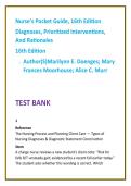 Nurse&rsquo;s Pocket Guide 16th Edition Nursing Test Bank 2026 &vert; Nursing Diagnoses&comma; Care Plans&comma; NCLEX-Style Questions