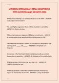 AWHONN INTERMEDIATE FETAL MONITORING  TEST QUESTIONS AND ANSWERS 2026 