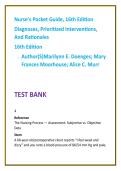 Nurse&rsquo;s Pocket Guide 16th Edition Nursing Test Bank 2026 &vert; Nursing Diagnoses&comma; Care Plans&comma; NCLEX-Style Questions