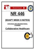 NR 446 EDAPT Week 6 Notes &vert; Strategic & Organizational Planning &vert; Collaborative Healthcare