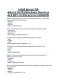 Latest Version ISA  Arborist Certification Exam Questions  And 100&percnt; Verified Answers 2026&sol;2027 
