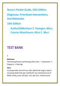 Nurse&rsquo;s Pocket Guide 16th Edition Nursing Test Bank 2026 &vert; Nursing Diagnoses & Care Plans &vert; NCLEX-Style Questions