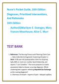 Nurse&rsquo;s Pocket Guide 16th Edition Nursing Test Bank 2026 &vert; Nursing Diagnoses&comma; Care Plans & NCLEX-Style Questions