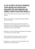 NY LIFE ACCIDENT AND HEALTH INSURANCE AGENT BROKER EXAM CERTIFICATION EVALUATION TEST 2025 QUESTIONS AND VERIFIED COMPLETE SOLUTIONS GRADED A&plus;