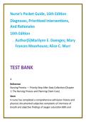 Nurse&rsquo;s Pocket Guide 16th Edition Nursing Test Bank 2026 &vert; Nursing Diagnoses & Care Plans &vert; NCLEX-Style Questions