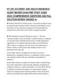 NY LIFE ACCIDENT AND HEALTH INSURANCE AGENT BROKER EXAM PREP STUDY GUIDE 2025 COMPREHENSIVE QUESTIONS AND FULL SOLUTION REVIEW GRADED A&plus;