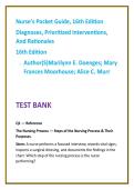 Nurse&rsquo;s Pocket Guide 16th Edition Nursing Test Bank 2026 &vert; Nursing Diagnoses&comma; Care Plans & NCLEX-Style Questions