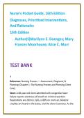 Nurse&rsquo;s Pocket Guide 16th Edition Nursing Test Bank 2026 &vert; Nursing Diagnoses&comma; Care Plans & NCLEX-Style Questions