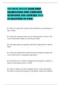 NYS REAL ESTATE EXAM PREP EXAMINATION TEST COMPLETE QUESTIONS AND ANSWERS 2026 GUARANTEED TO PASS&period;