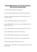 General Microbiology Final Exam Questions With Correct Answers 2026