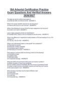 ISA Arborist Certification Practice  Exam Questions And Verified Answers  2026&sol;2027