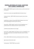GENERAL MICROBIOLOGY EXAM 1 QUESTIONS WITH CORRECT ANSWERS 2026