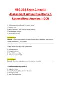 NSG 316 Exam 1 &ndash; Health Assessment &lpar;Latest 2026 &sol; 2027&rpar; &ndash; Actual Questions & Rationalized Answers &ndash; GCU